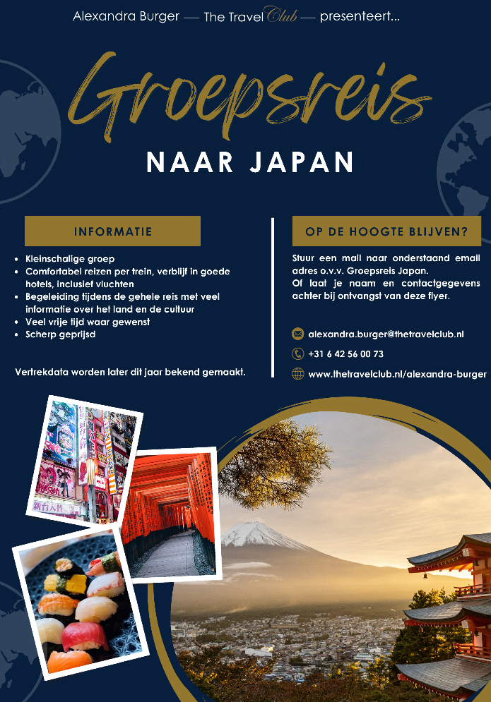 Flyer groepsreis Japan