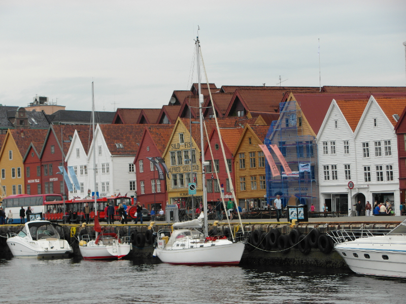 Bryggen de hanze kade van de stad Bergen 